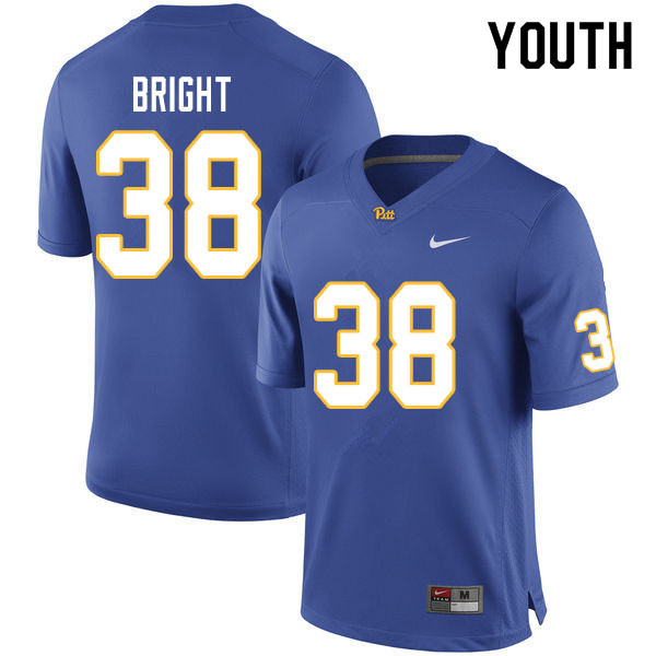 Youth #38 Cam Bright Pitt Panthers College Football Jerseys Sale-Royal